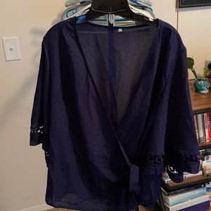 Navy blouse size xl